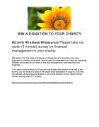 WIN A DONATION TO YOUR CHARITY - 3 MIN SURVEY